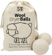 🐑 s&t inc. xl new zealand wool dryer balls, natural white - 6 pack | efficient laundry solution for eco-friendly drying logo