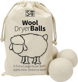 img 4 attached to 🐑 S&T INC. XL New Zealand Wool Dryer Balls, Natural White - 6 Pack | Efficient Laundry Solution for Eco-Friendly Drying