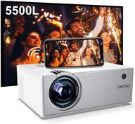 📽️ wifi mini projector 5500l: full hd, portable, for home theater, tv stick, smartphone, xbox - silver logo