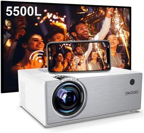 img 4 attached to 📽️ WiFi Mini Projector 5500L: Full HD, Portable, for Home Theater, TV Stick, Smartphone, Xbox - Silver