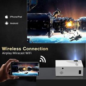 img 3 attached to 📽️ WiFi Mini Projector 5500L: Full HD, Portable, for Home Theater, TV Stick, Smartphone, Xbox - Silver
