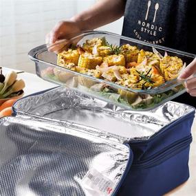 img 3 attached to 🍲 MIER Insulated Double Casserole Carrier: Perfect for Potluck Parties, Picnics and More!