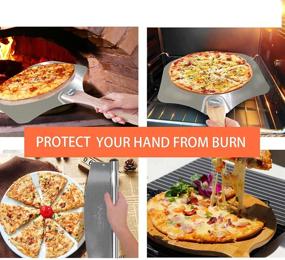 img 1 attached to 12x14-inch Pizza Peel with 14-inch Pizza Rocker Cutter Set | KOGOSTAR Metal Pizza Spatula and Turning Peel with Foldable Wood Handle | Easy Storage, Safe Baking, and Slicing Pizza Bread