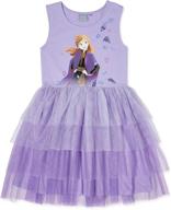 👗 dazzle and delight: disney frozen ballerina glitter lavender dresses for girls' clothing logo