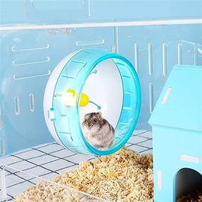 img 3 attached to 🐹 Premium 5.5 inch Silent Hamster Exercise Wheels - Large Running Wheel for Hamsters, Gerbils, Mice, and Other Small Animals - Made with High-Quality PP Material (Pink)