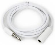 conwork 3.5mm 4-pole male to female audio stereo extension cable cord for headphones apple ipad, iphone, ipod, samsung galaxy, android, mp3 players -white (3 feet) logo