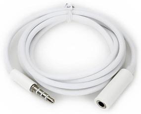 img 3 attached to Conwork 3.5mm 4-Pole Male to Female Audio Stereo Extension Cable Cord for Headphones Apple iPad, iPhone, iPod, Samsung Galaxy, Android, MP3 Players -White (3 Feet)