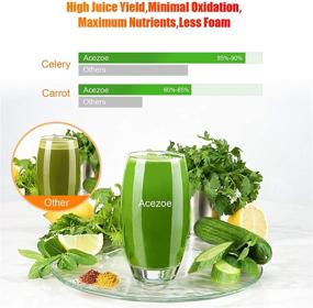 img 3 attached to 🥤 Maximize Nutrition with Acezoe Slow Masticating Juicer: Extract 95% Pure Juice, Effortless Cleaning, Quiet Motor, Cold Press &amp; Brush Included - 25 Recipes! Ideal for Vegetable and Fruit Juice