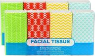 🌸 funwares pocket sized white travel facial tissue - 72 sheets (8 pack) with geometric print designed package logo