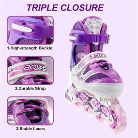 img 2 attached to Kids Inline Rollerblades: Adjustable 4 Sizes, Full Light Up Wheels - Outdoor & Indoor Illuminating Skates for Girls and Boys, Perfect for Beginners