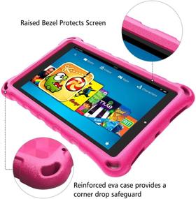 img 1 attached to 🔍 DiHines Lightweight Kids-Friendly Protective Case Cover for Fire 7 Tablet - Pink | Compatible with Kindle Fire 7, Amazon Fire 7 | 9/7/5th Gen (2019/2017/2015 Release)