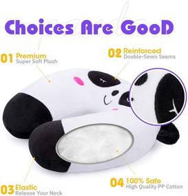 img 2 attached to Cozy Critter Kids Travel Pillow: Plush U-Shaped Neck Support Cushion for Airplane and Train Journeys – Ideal for Kids and Adults
