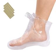 👣 200pcs noverlife clear plastic disposable booties for paraffin bath pedicure spa wax treatment - thermal paraffin wax therapy foot covers protector liners logo