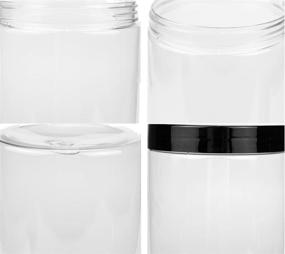 img 2 attached to 🍽️ Lawei 8-Pack 34 oz Clear Plastic Jars with Black Lids - Food Storage Containers for Kitchen & Household Storage of Dry Goods, Nuts, Cookies, and More