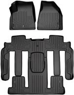 🚗 maxliner custom fit 2 row black floor mat liner set for 2007-2008 saturn outlook/gmc acadia/2008 buick enclave (2nd row bucket seats only) logo