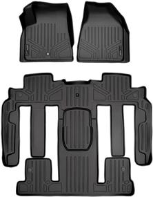 img 4 attached to 🚗 MAXLINER Custom Fit 2 Row Black Floor Mat Liner Set for 2007-2008 Saturn Outlook/GMC Acadia/2008 Buick Enclave (2nd Row Bucket Seats Only)