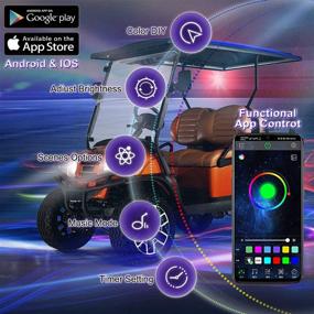 img 1 attached to ⛳ Enhance Your Golf Cart Experience with Roykaw Waterproof Underglow LED Lights Strip Kit - Bluetooth Control, EZGO Yamaha Club Car Compatible, 360 LEDs with 240-inch Underbody Lighting