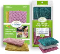 splendid sponge scrubber and non-scratch scourer duo - perfect for gentle cleaning and scrubbing, non-abrasive cookware scrubber bundle logo