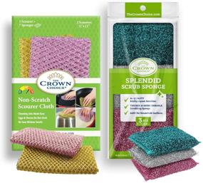 img 4 attached to Splendid Sponge Scrubber and Non-Scratch Scourer Duo - Perfect for Gentle Cleaning and Scrubbing, Non-Abrasive Cookware Scrubber Bundle