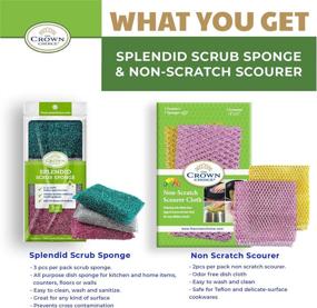 img 3 attached to Splendid Sponge Scrubber and Non-Scratch Scourer Duo - Perfect for Gentle Cleaning and Scrubbing, Non-Abrasive Cookware Scrubber Bundle