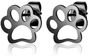 img 2 attached to 🐾 Premium Stainless Steel Dog Puppy Paw Earrings: Perfect for Weddings, Parties, Vacations!