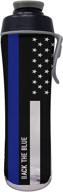 🚰 50 strong police water bottle - bpa-free with easy open chug cap & carry loop - made in usa (24 oz., thin blue line) - stay hydrated with law enforcement pride! logo