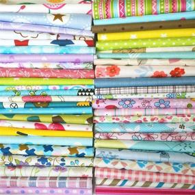 img 3 attached to 🧵 Misscrafts 50pcs 8x8 inch (20x20cm) Premium Cotton Craft Fabric Bundle Squares Patchwork DIY Sewing Scrapbooking Quilting Dot Pattern