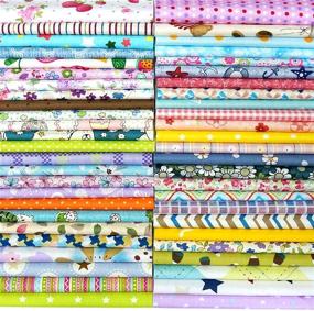 img 4 attached to 🧵 Misscrafts 50pcs 8x8 inch (20x20cm) Premium Cotton Craft Fabric Bundle Squares Patchwork DIY Sewing Scrapbooking Quilting Dot Pattern