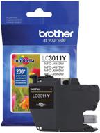 🟨 brother printer lc3011y standard yellow ink cartridge - high-yield 200 pages logo