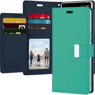 goospery rich wallet for samsung galaxy note 9 case (2018) extra card slots leather flip cover (mint) nt9-ric-mnt logo