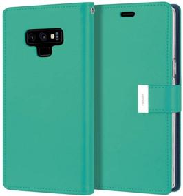 img 3 attached to Goospery Rich Wallet For Samsung Galaxy Note 9 Case (2018) Extra Card Slots Leather Flip Cover (Mint) NT9-RIC-MNT