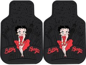 img 4 attached to 🚗 Betty Boop NY City Skyline Rubber Floor Mats Set - Front & Rear - 4PC