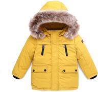 🧥 uwback winter jacket hooded orange boys' clothing: stay warm in style! logo