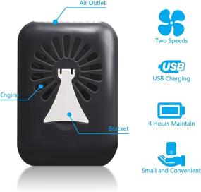 img 2 attached to Portable USB Rechargeable Black Eyelash Fan Dryer for Lash Extensions - MISMXC Lash Fan