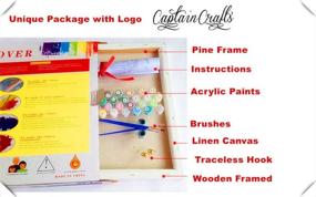 img 1 attached to 🌳 CaptainCrafts Happy Tree Paint by Numbers: Linen Canvas Kit for Adults & Kids, 16x20" (with Frame)