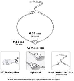 img 1 attached to ChicSilver Personalized Heart Initial Bracelet: 925 Sterling Silver Fashion Piece for Women & Girls with Gift Box