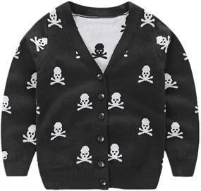 img 4 attached to 👕 LittleSpring Little Cardigan Sweater V Neck Boys' Clothing: Stylish Comfort for Your Mini Gentleman