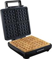 proctor silex compact 4-slice non-stick belgian waffle maker, black (26051) – indicator lights логотип