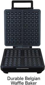 img 3 attached to Proctor Silex Compact 4-Slice Non-Stick Belgian Waffle Maker, Black (26051) – Indicator Lights