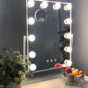 img 4 attached to 💄 Hansong Makeup Mirror with Lights - Vanity Light-up Professional Mirror with 10x Magnification & 3 Lighting Modes - Detachable Cosmetic Mirror with 12 Dimmable Bulbs