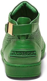 img 1 attached to 🕷️ Men's Spider Leather High Top Shoes by TRAVEL FOX