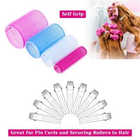 img 2 attached to 💇 Anezus 60 Pcs Hair Rollers Self Grip Set - Perfect Hair Curlers with Double Prong Clips for Women & Men Hairdressing