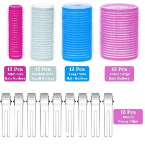 img 3 attached to 💇 Anezus 60 Pcs Hair Rollers Self Grip Set - Perfect Hair Curlers with Double Prong Clips for Women & Men Hairdressing