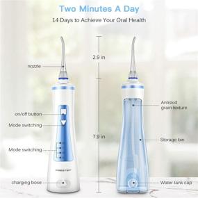 img 2 attached to 💧 Cordless Water Dental Flosser for Teeth – 4 Modes Oral Irrigator, Portable & Rechargeable IPX7 Waterproof Water Teeth Cleaner Picks for Home & Travel – Oral Care Water Flosser