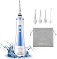 💧 cordless water dental flosser for teeth – 4 modes oral irrigator, portable & rechargeable ipx7 waterproof water teeth cleaner picks for home & travel – oral care water flosser logo