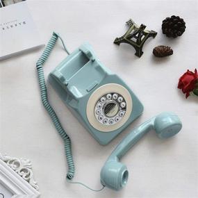 img 1 attached to 📞 Sangyn Retro Landline Telephone: Vintage Rotary Design Corded Desk Phone with Metal Bell - Perfect for Home and Office Use (French Blue)