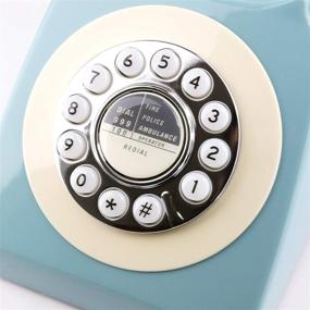 img 3 attached to 📞 Sangyn Retro Landline Telephone: Vintage Rotary Design Corded Desk Phone with Metal Bell - Perfect for Home and Office Use (French Blue)