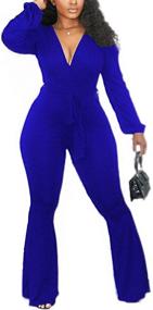 img 4 attached to 👖 Hou Jumpsuit: Women's Bodycon Trousers Clothing