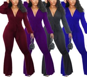 img 2 attached to 👖 Hou Jumpsuit: Women's Bodycon Trousers Clothing