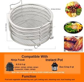 img 3 attached to 🍽️ Food Grade Stainless Steel Kispog Dehydrator Rack for Ninja Foodi 6.5 & 8 qt and Instant Pot Duo Crisp 8 qt